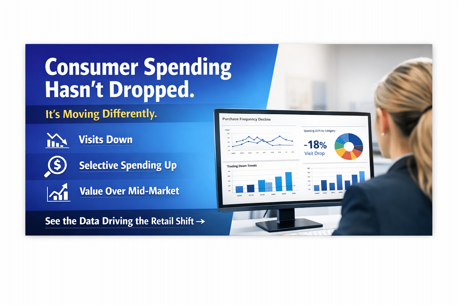 consumer spending trends retail 2026 showing shopper analyzing purchases and shifting buying behavior