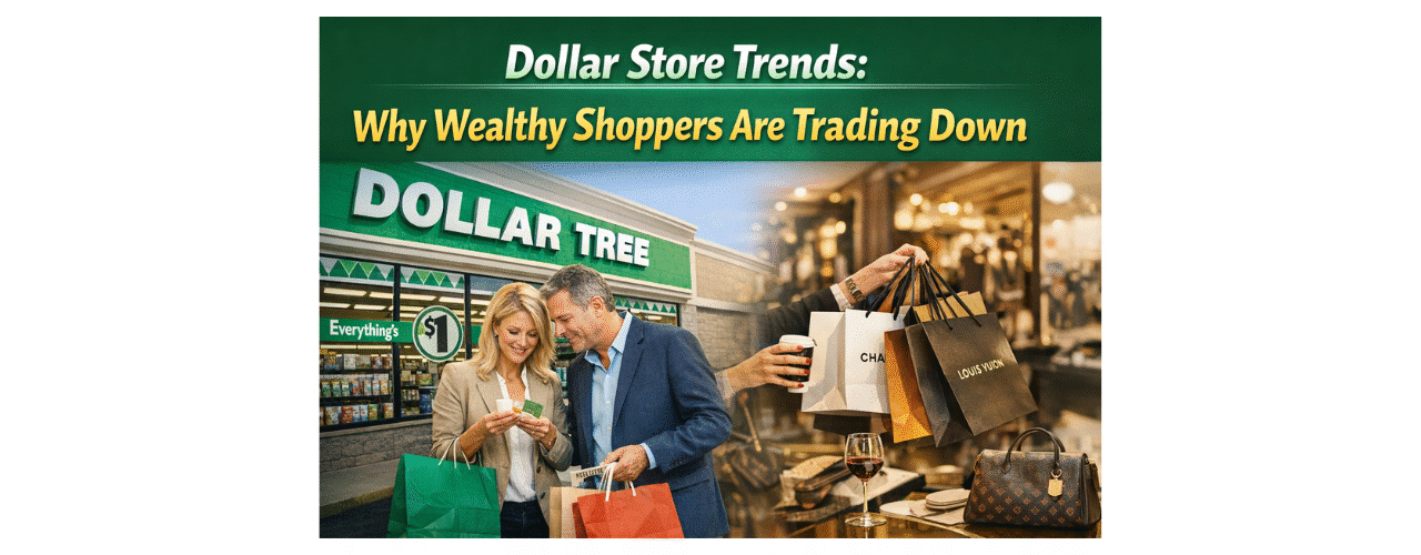 dollar store trends wealthy shoppers browsing discount retail and comparing value products