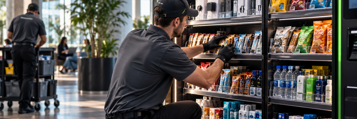 T-ROC field specialist performing a retail store reset by organizing and merchandising products on store shelves.